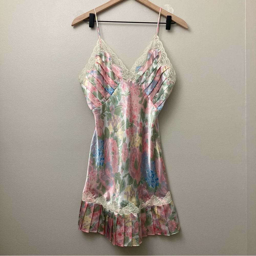 Victoria's Secret Gold Label Pastel Floral Slip Dress Size Small